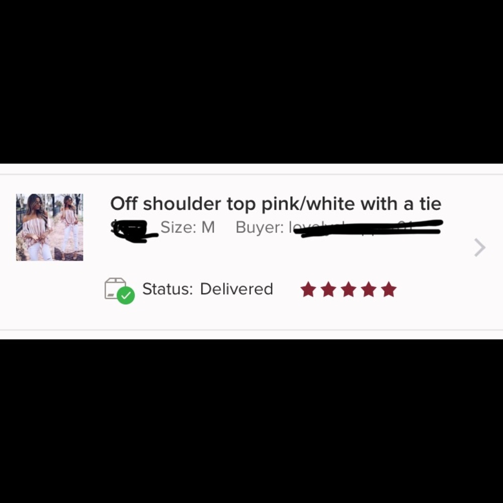 (Restocked sizes) Off shoulder top pink/white - Picture 3 of 10
